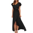 thumbnail image 2 of SMihono Robes d'Été Bohémiennes Femmes Grande Taille Mode Femmes Été Décontracté Col en V Bandage Manches Courtes Robe Imprimée Florale, 2 of 8