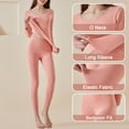 thumbnail image 2 of Women Thermal Underwear Set Fleece Seamless Bodycon Warm Solid Color, 2 of 8