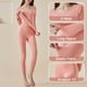 thumbnail image 5 of TFixol Conjunto de ropa interior térmica para mujer, forro polar, sin costuras, ajustado, cálido, Color sólido, 5 of 8