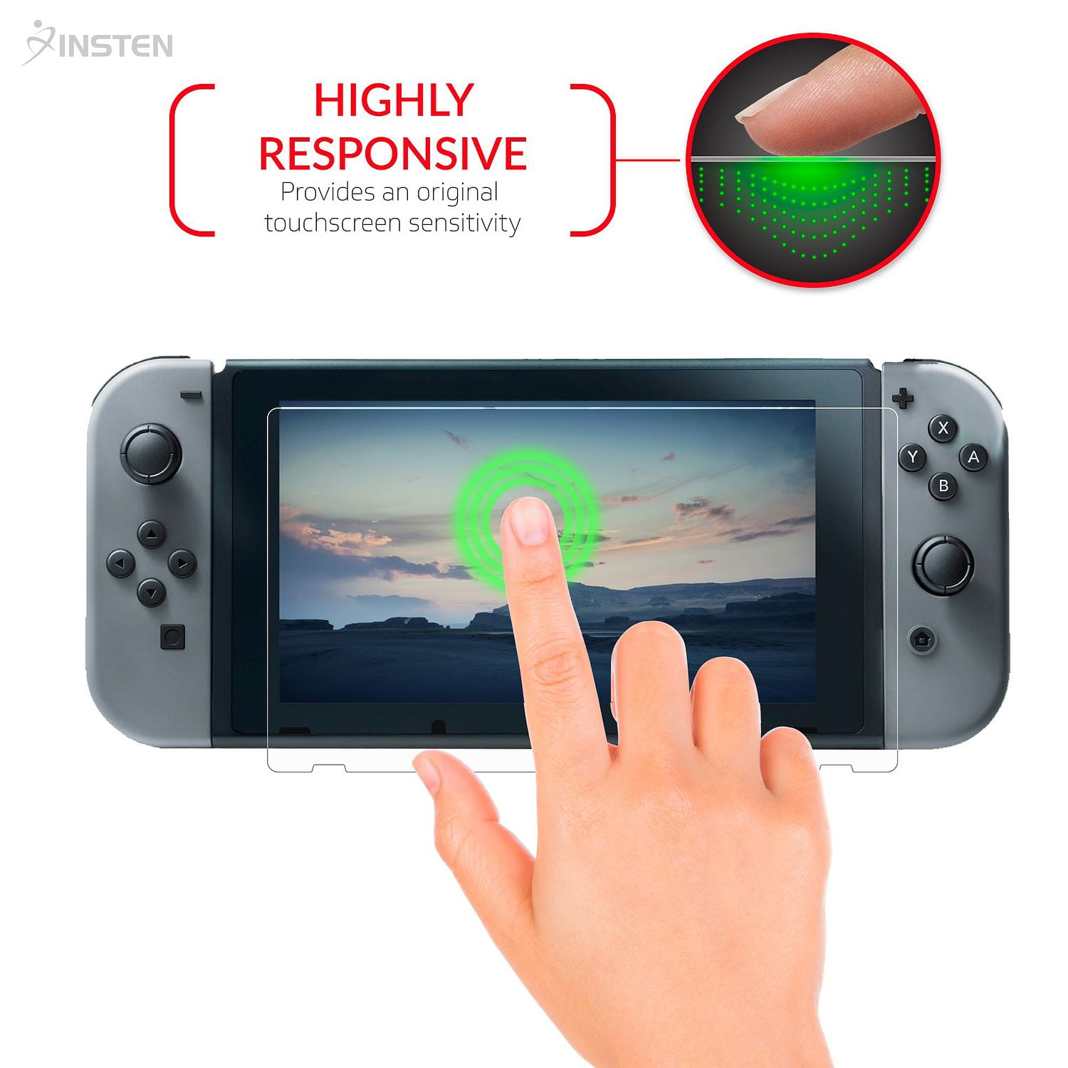 Nintendo Switch Tempered Glass Screen Protector, by Insten 9H