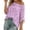 Purple, variant on Women's Breathable Hollow Out Knit T-Shirt Casual Round Neck Short Sleeve Top For Daily Beach Wear Oversized T-shirts Short Sleeve Crewneck Casual Tops