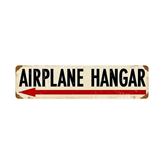 “Airplane Hanger" Aviation Retro Sign Distressed finish, SIG-0111L