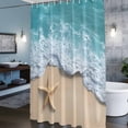 thumbnail image 3 of Summer Starfish Shower Curtains for Bathroom, Coastal Beach Washable Fabric Shower Curtain with Hooks Waterproof Bathroom Decor Sets, 48 x 72 Inches, 3 of 9