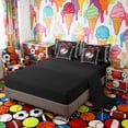 thumbnail image 4 of Erosebridal Red Bow Baseball Bedding Comforter Set, Sport King Bedding Sets for Girls and Boys, Black Reversible 7 Pieces, 4 of 6