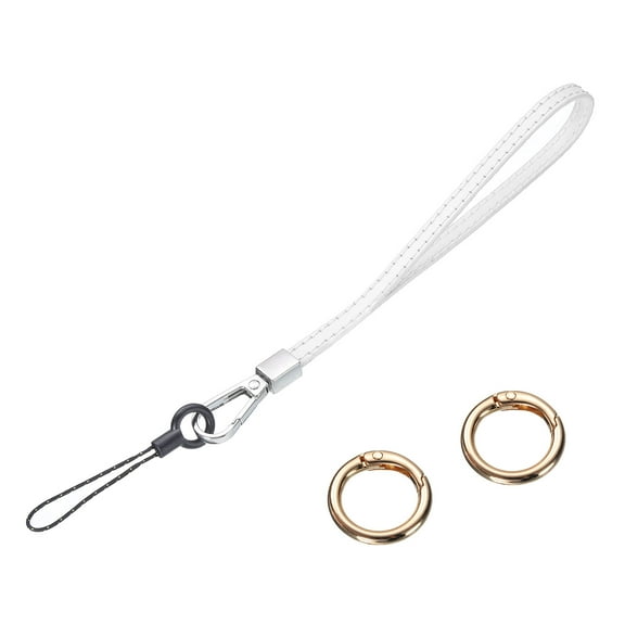 Uxcell Leather Wristlet Strap Wrist Lanyard Straps for Clutch Cellphone Keychain Wallet Purse, White