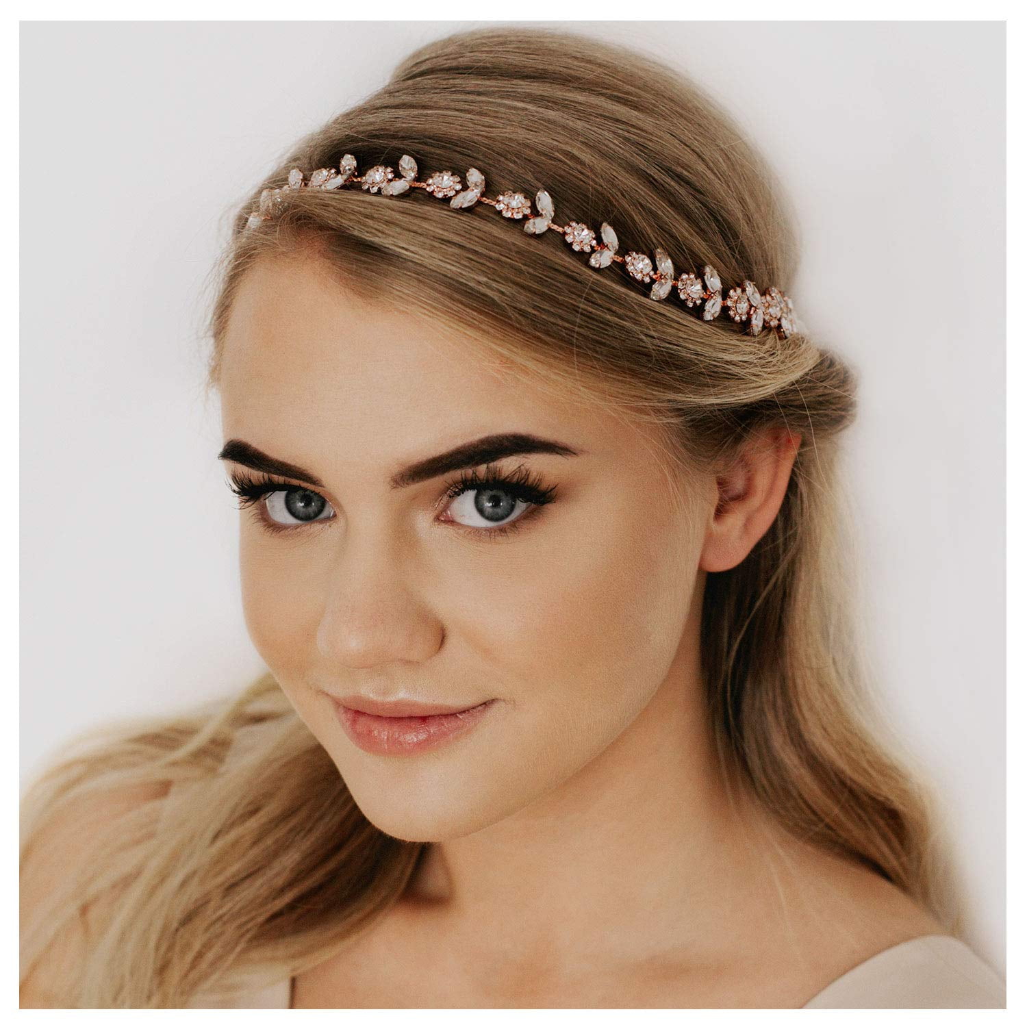 Rhinestone Bridal Headpiece Crystal Wedding Headband Hair Accessories for Bride Women Rose Gold Walmart