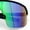Black - Teal Mirror, variant on Mens Oversized Color Mirror Shield MTB Half Rim Sport Plastic Sunglasses Blue - Orange Mirror