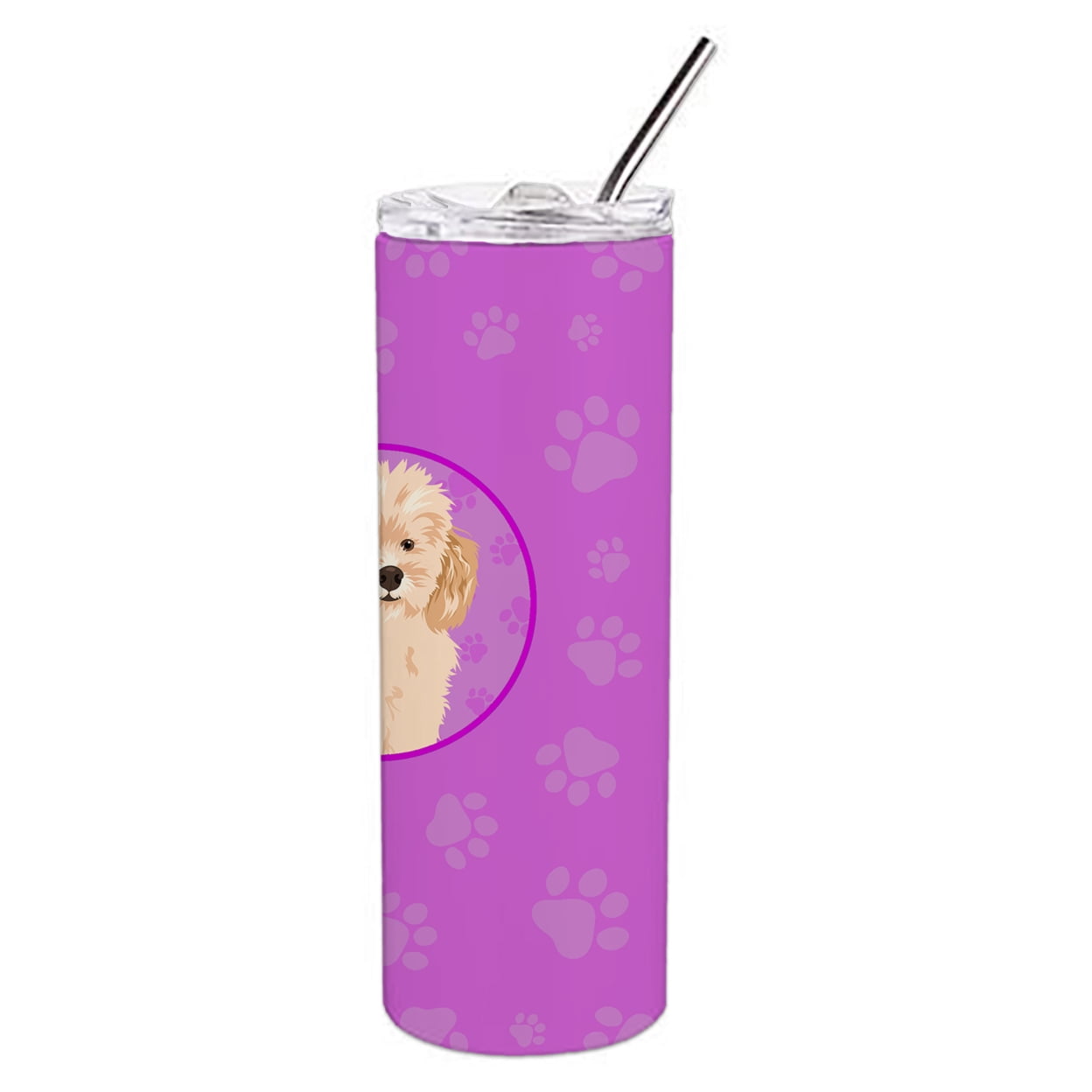 Carolines Treasures WDK1390TBL20 Poodle Toy Apricot Stainless Steel 20 oz Skinny Tumbler Pink 20 oz multicolor
