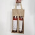 thumbnail image 2 of Bolsa transportadora de vino, yute, yute, arpillera, reutilizable con ventana, 2 of 8