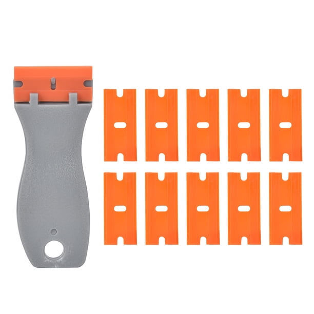 Raspador removedor de pegamento adhesivo para LCD de teléfono, herramienta de limpieza UV OCA y 10 cuchillas de afeitar de doble filo