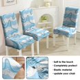 thumbnail image 3 of Tropical Seashells and Fish Pattern Dining Chair Covers Set of 4, Stretch Washable Polyester Kitchen Slipcovers, Removable Seat Protector for Ocean or Seaside Use, 3 of 4