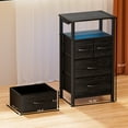 thumbnail image 2 of Satifur Chest of Drawers with Charging Station,LED Nightstand with 4 Fabric Storage Drawers, Black Oak, 2 of 8