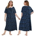 thumbnail image 2 of Nightgowns for Women Plus Size Short Sleeve Night Gowns Ladies Summer Oversized House Dress Print Sleepwear Soft Housecoat Comfy Sleep Dress,XL-4XL, 2 of 8