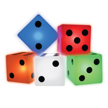 LED Jumbo Dice, Light-Up Game, for All Ages, by MinnARK