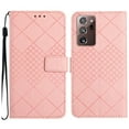 thumbnail image 2 of For Samsung Galaxy Note 20 Ultra Wallet Case with [RFID Blocking] [Wrist Strap] [Support Kickstand] Leather Lattice Embossed Flip Magnetic Clasp Cover Credit Card Holder Case, Pink, 2 of 9