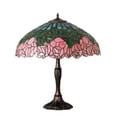 thumbnail image 5 of Meyda Tiffany 232802 26 Inch High Tiffany Cabbage Rose Table Lamp   Mahogany Bronze Finish with Pink/Green/Blue Glass, 5 of 6
