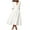 White, variant on Lndajk Women's Vintage Deep V Neck Cocktail Dress 3/4 Sleeve Pleated Swing Maxi Dress with Pockets Black L