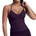 thumbnail image 1 of MIASHUI Camisoles pour Femmes Été Sans Manches Haut Décontracté avec Soutien-Gorge Intégré, Violet Foncé, L, 1 of 5
