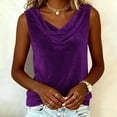 thumbnail image 5 of BUIGTTKLOP Velour Tank Tops for Women Cowl Neck Sleeveless Tops Dressy Casual Vintage Shirts, 5 of 6
