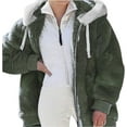 thumbnail image 2 of Aricy Plus Size Winter Warm Coats for Women Fuzzy Fleece Jackets Full Zip Oversized Winter Warm Coats Puffy Sherpa Color Block Patchwork Cardigan Sweatshirt Outerwear with Pockets, 2 of 4