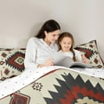 thumbnail image 5 of Feelyou Red Vintage Aztec Full Size Comforter Sets, Bohemian Triangle Abstract Bedding Comforter Set, Teens Women Men Reversible Bedding Sets, Super Cozy Room Decor, 3 Pieces, 5 of 8