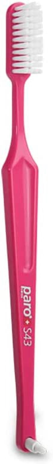 Paro S43 Toothbrush | Compact Brush Head With Soft Bristles | Exchangeable Inter Space F | 4 Rows, 43 Tufts | 6 Pack