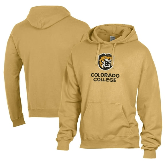 Men's Comfort Wash  Gold Colorado College Tigers Lightweight Fleece Pullover Hoodie