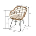 thumbnail image 3 of Jiallo Faux Rattan Basket Chair Set With Mosiac Accent Table, 3 of 4