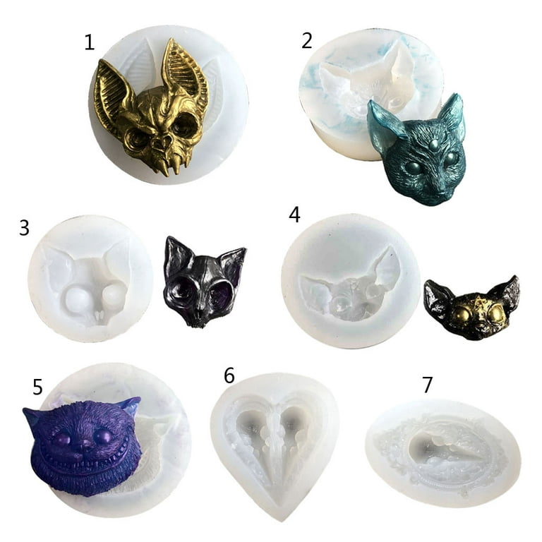 5pcs Cat Border Mold Resin Molds Silicone Geometric Hollow Metal Frame  Bezel Epoxy Resin Molds Pendant For DIY Jewelry Making