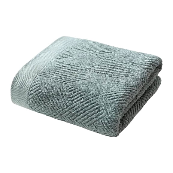 1 Pc Bath Towel Striped Weave Cotton Super Soft Highly Absorbent Summer Bath Towels Soft Plush Jacquard Luxury Bath Towels, Quick Dry Towel for Bathroom, 13.7x29.5 Inch, Green
