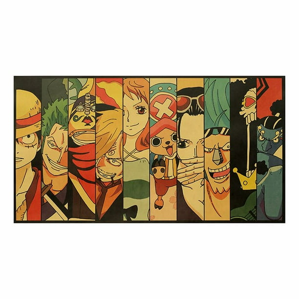 Shiyao One Piece Anime Characters Poster Kraft Paper Poster Home Wall Decoration Decal 27 56x14 96 Inch Walmart Com Walmart Com