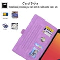 thumbnail image 5 of Wallet Case for iPad Mini 2021(6th Generation), iPad Mini 6 Case with Pen Slot, Allytech PU Leather Scratch-Free Anti-Slip Stand Card Pocket Embossed Butterfly Floral Case for iPad Mini 6 8.3", Purple, 5 of 6