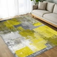 thumbnail image 4 of Yellow Grey 5x8 Area Rugs, Abstract Art Oil Painting Modern Geometric Non-Skid Rubber Backing Large Rectangle Rugs - Living Room Bedroom Home Office, Indoor Floor Mat Carpets Washable Rug, 4 of 9
