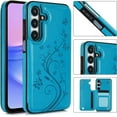 thumbnail image 2 of Phone Case for Samsung Galaxy A15 5G/4G with Tempered Glass Screen Protector Card Holder Wallet Cover Stand Flip Leather Cell Accessories Glaxay A 15 15A SM A156B A155F Cases Women Men Blue, 2 of 14