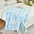 thumbnail image 2 of Blue Bow Twin Blanket – 60x80 Inch Soft Fleece Blanket for Women and Women, Coquette Aesthetic Room Decor for Bed, Couch, Chair, Preppy Bedroom or Gift, Cute Pink Bow Decor Blanket, 2 of 7