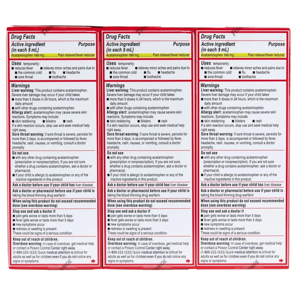 Children's Tylenol Pain+Fever Medicine, Dye-Free, Cherry, 4 fl. oz