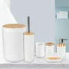 6 Pieces Bathroom Accessory Set Standing Bottle Toothbrush Holder Toothbrush Cup Housewarming Gifts Trash Dorm Decor - White