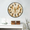 thumbnail image 2 of Yayeee Wall Clock Battery Operated 11.9" Silent Non-Ticking for Living Room, Wheat Ears Pattern, 2 of 8