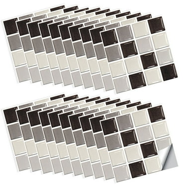 30 Pieces Peel and Stick Self Adhesive Bathroom Wall Tiles Mosaic Tile Decal10x10cm