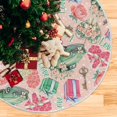 thumbnail image 3 of ZHANZZK Tree Skirt Valentines Truck Floral Car Roses Xmas Christmas Tree Skirt Stand Mat for Holiday Party Decoration Indoor Outdoor 48 inches, 3 of 6