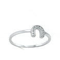 thumbnail image 4 of Good Luck U Horseshoe Clear CZ Love Ring .925 Sterling Silver Band White Jewelry Female Size 7, 4 of 4