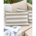thumbnail image 4 of Outdoor Waterproof Throw Pillow Covers Set of 2 Classical Stripe Decorative Pillowcases Lumbar Outdoor Pillows Cushion Case 20x12 Inch Khaki Patio Pillows for Couch Sofa Bed Garden, 4 of 7