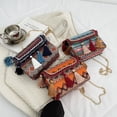 thumbnail image 2 of Nvzi Bolso de hombro tejido, bolso de mano tejido y bolso de cosméticos, bolsos de mano tejidos elegantes para playa de verano 7.08 * 2.36 * 5.51 pulgadas - Estilo C, 2 of 5