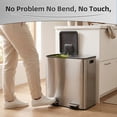 thumbnail image 5 of CONCETTA Kitchen Trash Can, 2×8-Gallon Garbage Can with Lid, Stainless Steel Trash Bin with 2 Removable Inner Buckets, Soft-Close Foot Pedal, Fingerprint-Resistant for Kitchen Home Office, 5 of 9