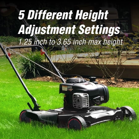 HYPER TOUGH 20″ 125CC GAS POWERED WALK-BEHIND PUSH LAWN MOWER WITH BRIGGS & STRATTON ENGINE, BLACK