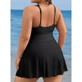 thumbnail image 6 of Asoul Plus Size One Piece Swimsuit Scalloped Swim Dress Bathing Suits Tummy Control Flowy Modest Swim Suits, 6 of 8