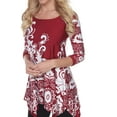 thumbnail image 3 of White Mark Women's Damask Print 3/4 Sleeve Tunic Top, 3 of 4