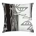 thumbnail image 1 of Black and White Throw Pillow Cushion Cover, Abstract Fennel Plants with Seeds Monochrome Garden Condiment Ornament, Decorative Square Accent Pillow Case, 20 X 20 Inches, Black White, by Ambesonne, 1 of 2