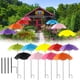 thumbnail image 1 of Sombrilla de jardín grande para plantas en maceta | Sol y sombra de lluvia al aire libre | Tela de goma duradera y marco de metal | Incluye estaca de planta resistente | Cubierta protectora, 1 of 6