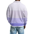 thumbnail image 4 of Long Sleeve Mens Shirts Polo for Men Casual Button Down Shirt Golf Pullover V Neck Stand Collar Fashion Fall Sweatshirt Light Purple 4XL, 4 of 4